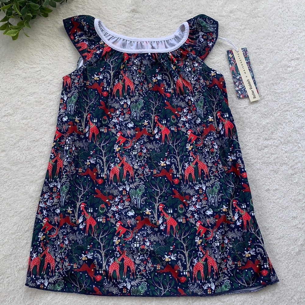 NWT Roller Rabbit Maisonette Dress 4 Holiday Animals